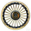 Wheel Cover, 8" Turbine Black/Gold