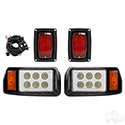 RHOX LED Factory Style Light Kit w/ Plug and Play Harness, Black, Club Car DS 93+, 12-48V