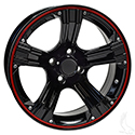 AR658, Gloss Black with Red, 15 x 6 ET -25
