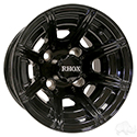 RHOX RX151, 8 Spoke Gloss Black w/ Center Cap, 10x7 ET-25