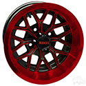 RHOX RX284, Gloss Black with Red, 12x6 ET-10