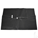 Floor Mat, Diamond Plate Rubber, Black, Club Car DS 82+