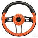 RHOX Steering Wheel, Aviator 4 Orange Grip/Black Spokes 13" Diameter