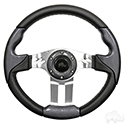 RHOX Steering Wheel, Aviator 5 Carbon Fiber Grip/Brushed Aluminum Spokes 13" Diameter
