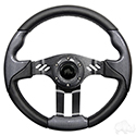 RHOX Steering Wheel, Aviator 5 Carbon Fiber Grip/Black Spokes 13" Diameter