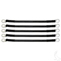 Battery Cable, PACK OF 5, 9" 4 Gauge Black