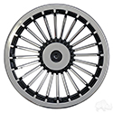 Wheel Cover, 8" Turbine Black/Silver