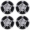 RHOX Wheel Cover, SET OF 4, 8" Vegas Chrome/Black