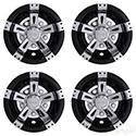 RHOX Wheel Cover, SET OF 4, 10" Vegas Chrome/Black