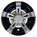 Wheel Cover, 8" Vegas Silver Metallic w/ Black