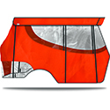 DoubleTake Enclosure & Valance or Kwick-Track Rail System, 4 Pass, Club Car DS New Style 00+, Orange