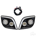 RHOX LED Head Lights w/ RGBW Accent Lights, E-Z-Go Express Includes Retrofit Kit to OEM Harness