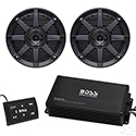 Bluetooth Audio Package with Boss 4x100 Watt Marine Grade Amp and Boss 5.25" Speakers