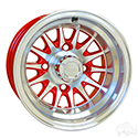 RHOX Phoenix, Machined w/ Red w/ Center Cap, 10x7 ET-15.5