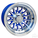 RHOX Phoenix, Machined w/ Blue w/ Center Cap, 10x7 ET-15.5