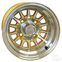 RHOX Phoenix, Machined w/Gold w/ Center Cap, 10x7 ET-15.5