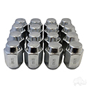 Lug Nut, BOX OF 16, Chrome Closed End Metric 12mm-1.25, OD 3/4"