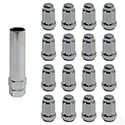 Lug Nut Set of 16, Hexagon Socket Key, Chrome, Standard 1/2"-20