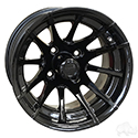 RHOX RX104, 12 Spoke, Black w/ Center Cap, 12x7 ET-25