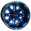 RHOX Vegas, Black w/ Blue w/ Center Cap, 10x7 ET-25