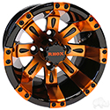 RHOX Vegas, Black w/ Orange w/ Center Cap, 10x7 ET-25