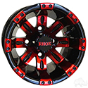 RHOX Vegas, Black w/ Red w/ Center Cap, 10x7 ET-25