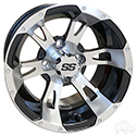 RHOX RX320, Machined w/ Black w/ Center Cap, 12x7 ET-25